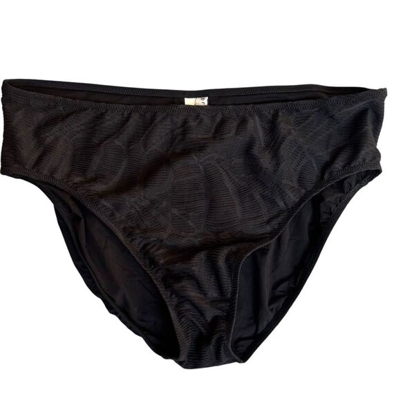 Profile By Gottex Black High Waist Full Coverage Bikini Bottoms Size 16 NEW $44 - Picture 1 of 6